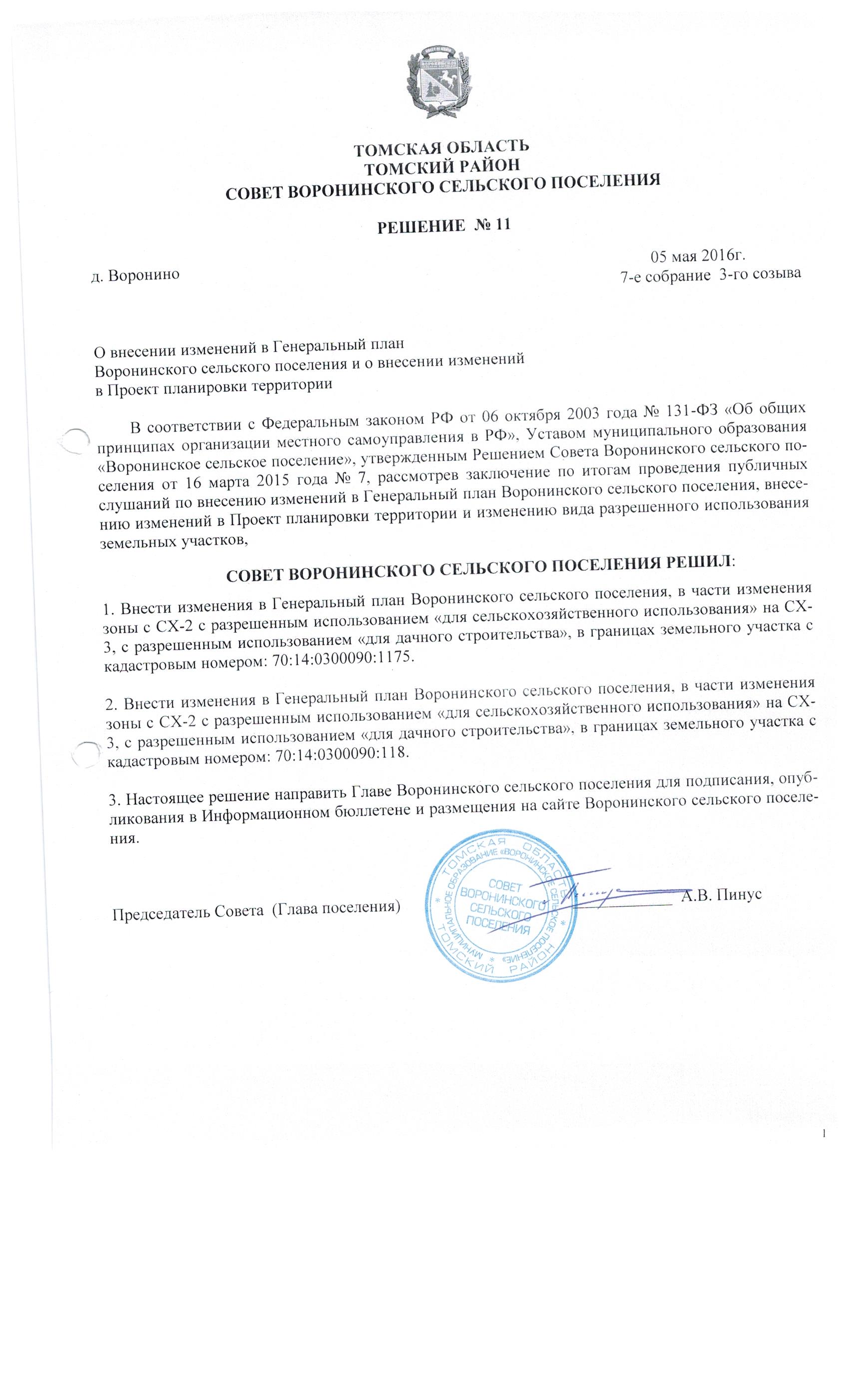 Постановление о внесении изменений в проект планировки